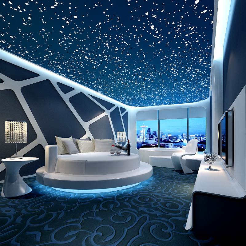 3d宇宙星空墙纸顶棚壁画吊顶墙布网红主题酒店ktv包间天花板壁纸