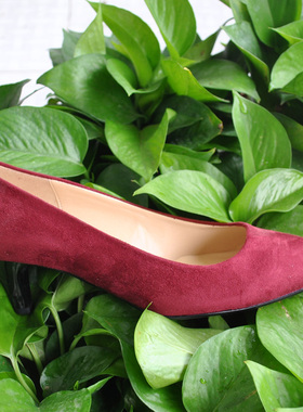 国内现货Gabor嘉宝女鞋 尖头细中跟通勤单鞋61.350.45 红色婚鞋子