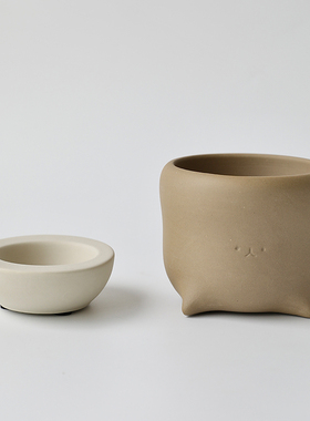 创意可爱陶瓷小花盆迷你多肉盆栽球兰陶盆透气陶土无釉家用装饰