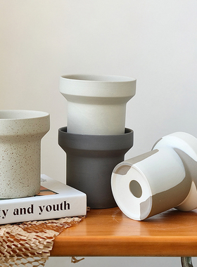 蝴蝶兰摩卡陶瓷花盆陶土多肉兰花蕨类迷你ins热植陶盆粗陶套盆小