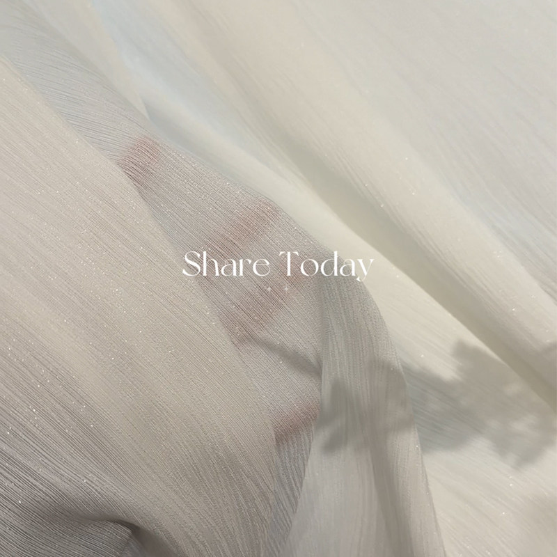 水波纹透光不透人卧室纱帘布盒子