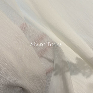 水波纹` 漫云纱设计师款透光不透人阳台客厅布盒子定制纱帘窗帘