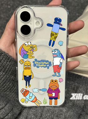 适用魅族21手机壳魅族20比奇堡路人鱼魅族Note16魅族20Promagsafe磁吸透明魅族18X魅族16Plus全包魅族20Pro魅