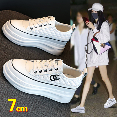 真皮小白鞋休闲厚底轻便舒适