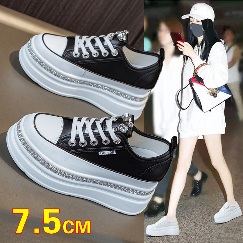 内增高小白鞋7.5cm小个子软底