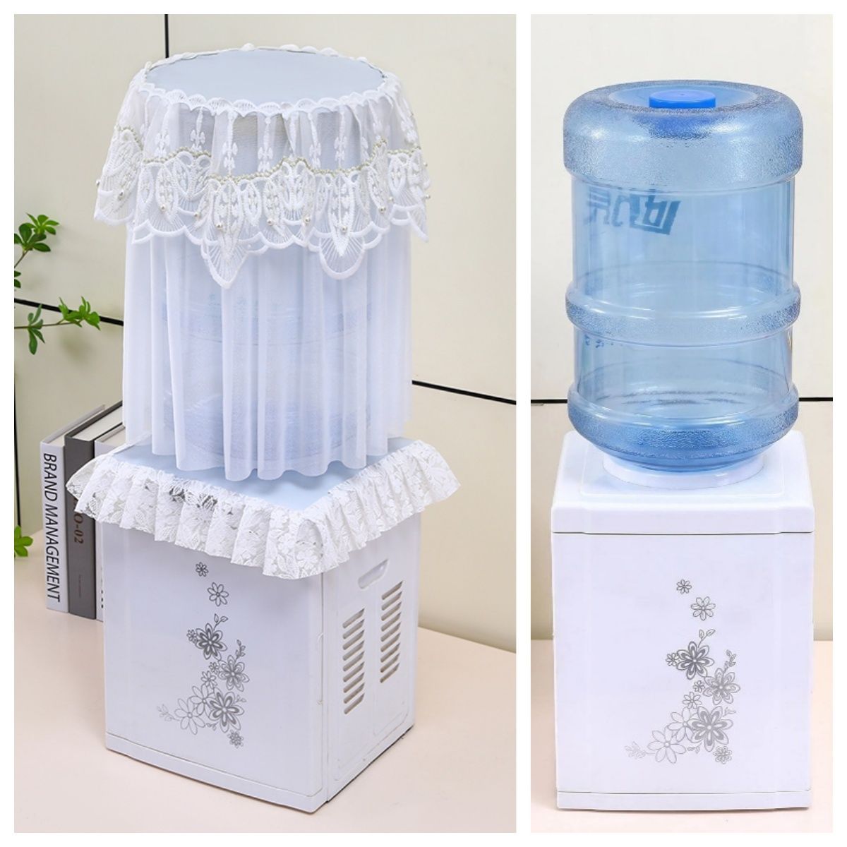 蕾丝布艺饮水机套防尘罩现代简约家用客厅饮水机罩水桶套罩小圆
