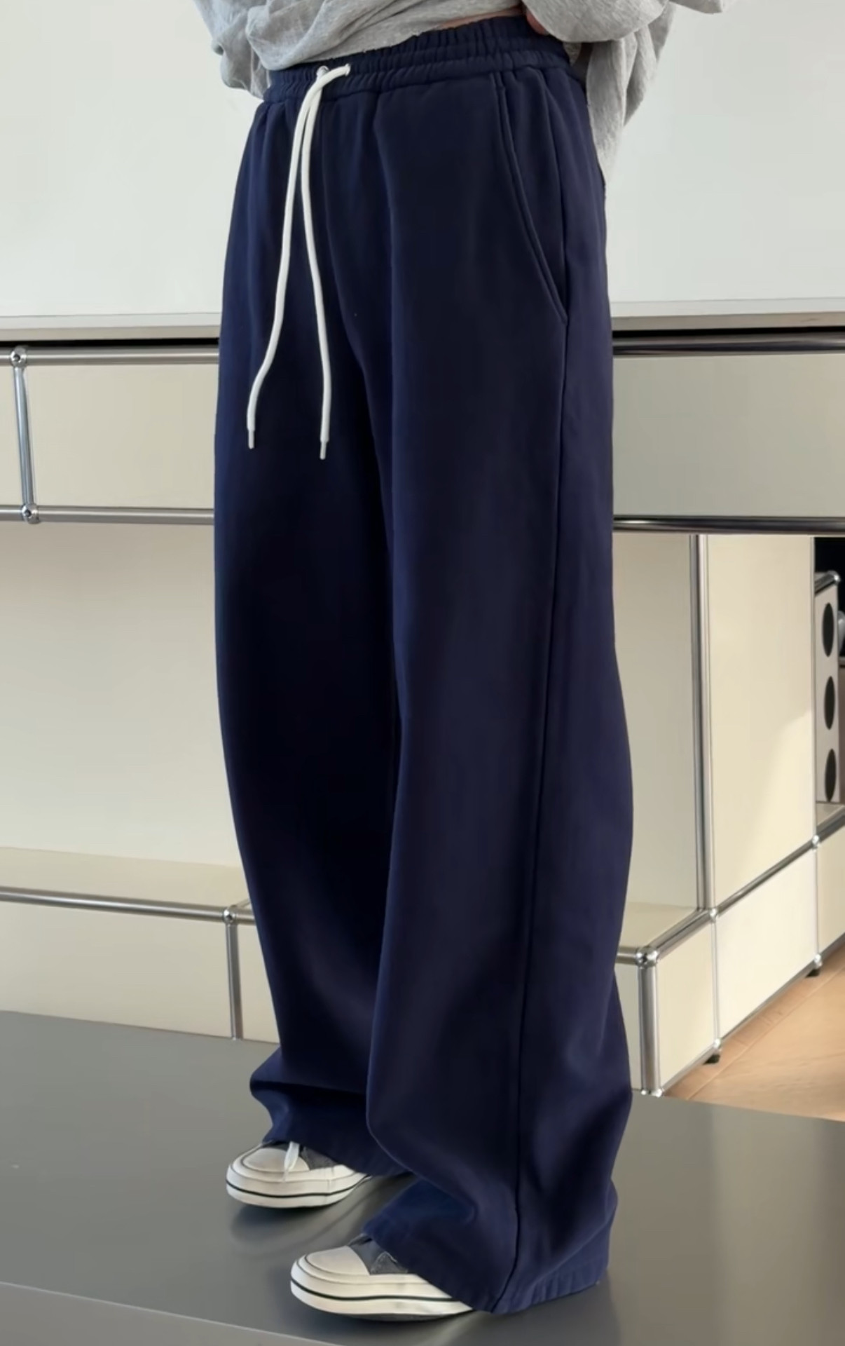 妍西家 诗歌兰女装26春季新款58565时尚赞蓝松紧腰抽绳直筒休闲裤,女装/女士精品,休闲裤,淘宝优惠券,粉丝福利购,淘宝优惠卷