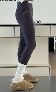 打底裤 妍西家 16580字母口袋加绒显瘦收腹瑜伽裤 25冬款 诗歌兰女装