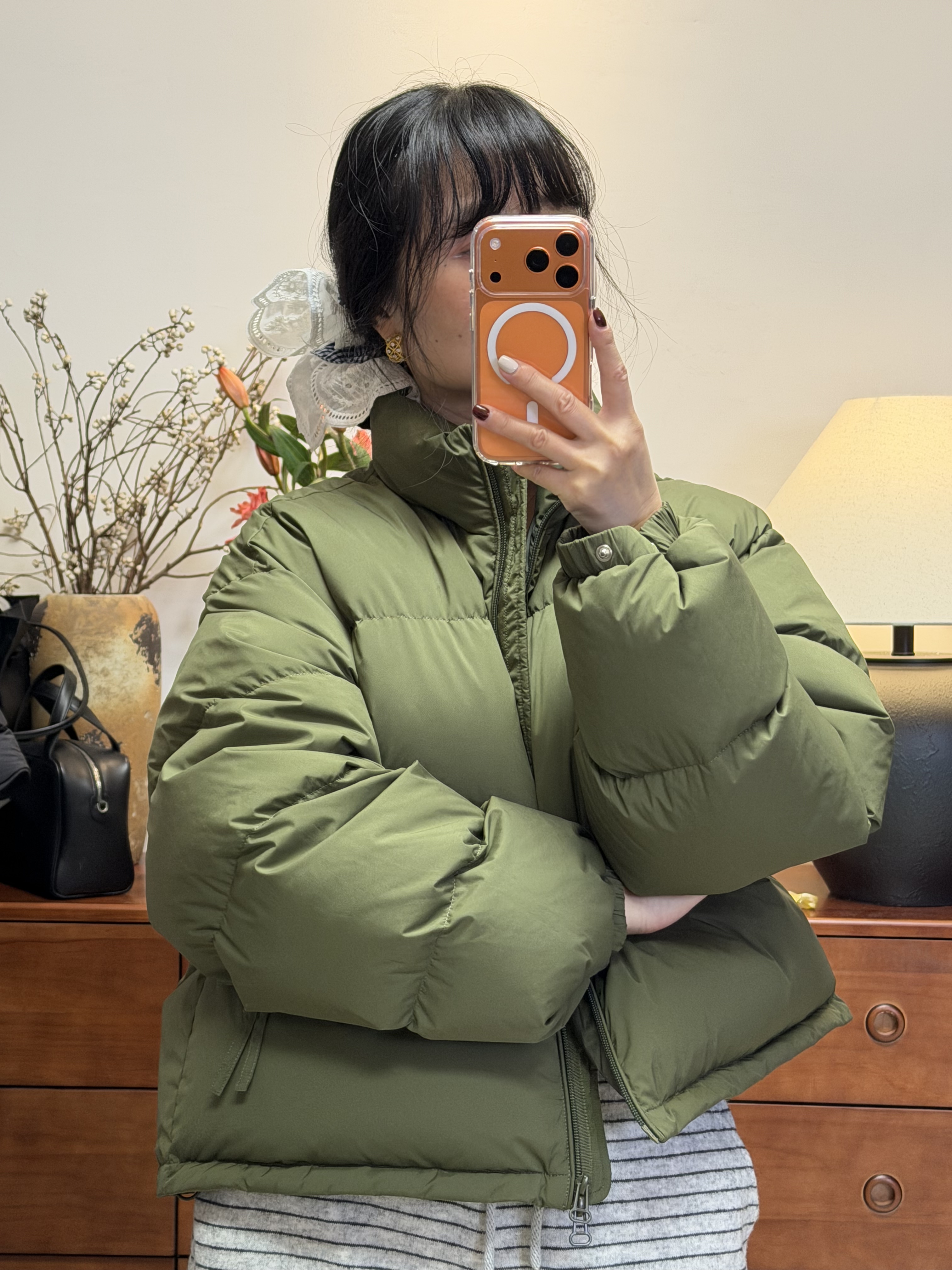 妍西家 Second 2nd25冬款7478时尚百搭立领短款保暖羽绒服外套女