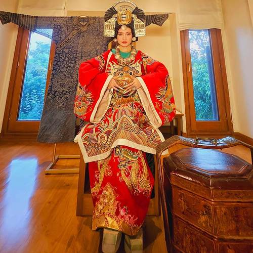 我是朱丽叶solo清代纳纱老绣龙袍