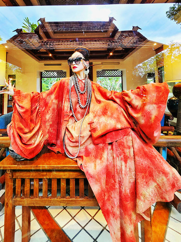 我是朱丽叶原创全手工扎染红云纱超大手工褶袖新国风外套