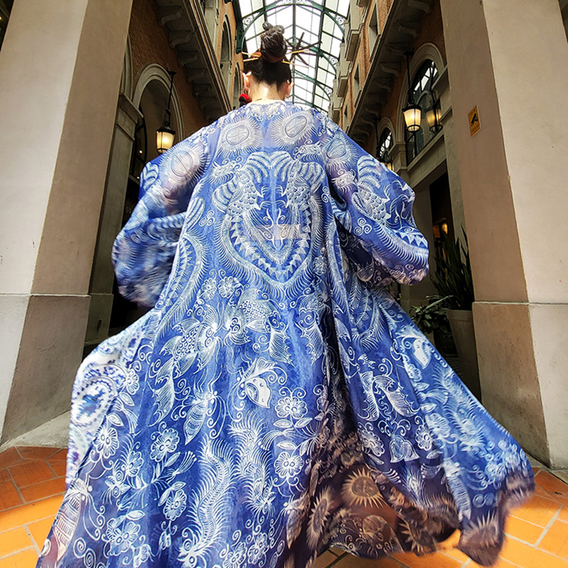 我是朱丽叶蜡染风外批连衣裙