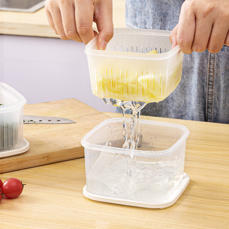 葱姜蒜香菜配料收纳盒小料备菜储存盒冰箱专用食品级沥水保鲜盒