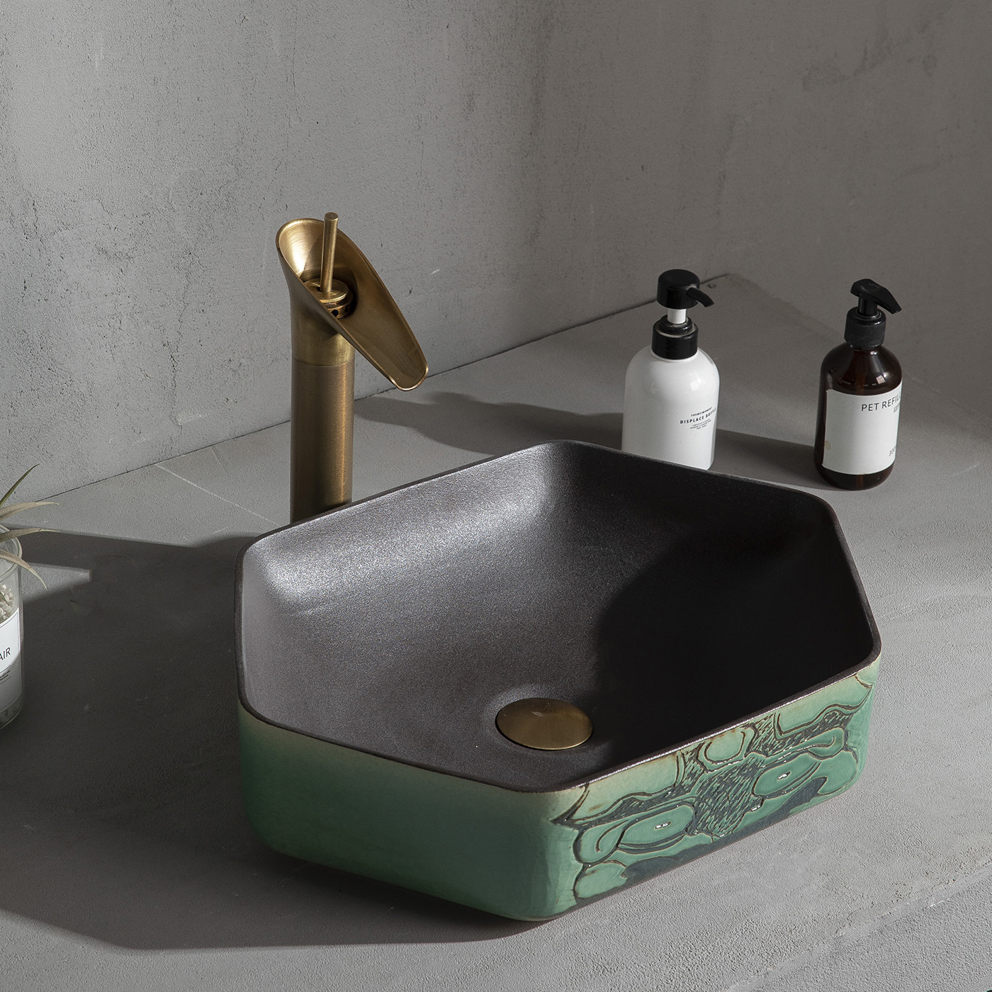 景德镇艺术陶瓷台上盆高温烧制