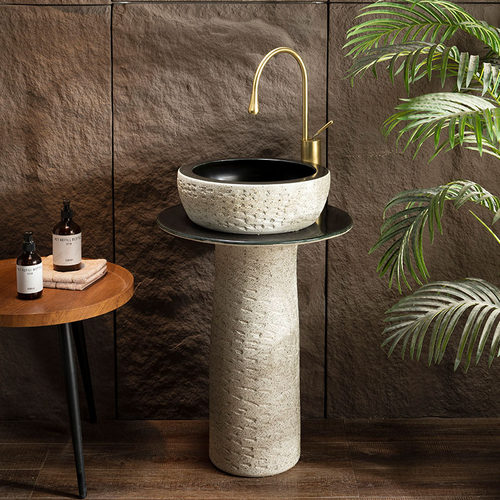 鑫赫雕刻石头洗手盆高温陶瓷烧制