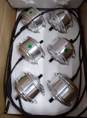 无刷电机带齿电机轮毂左出线辐条电机24v20孔九针公头快拆线