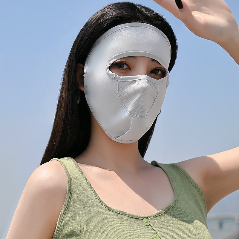 防晒面罩全脸女夏季护颈脖子口罩面纱骑车冰丝遮脸防紫外线脸基尼