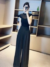 炸街减龄时尚套装2024新款女装夏季洋气时髦气质上衣阔腿裤两件套