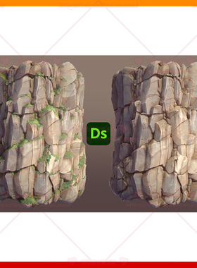 Substance Designer SD次世代卡通风格化岩石山石纹理材质球 sbs