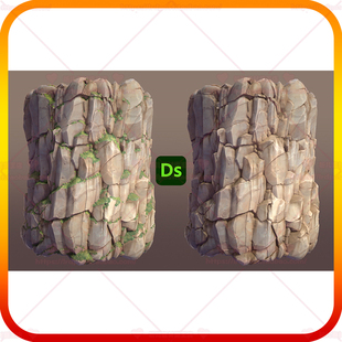 Substance Designer SD次世代卡通风格化岩石山石纹理材质球 sbs