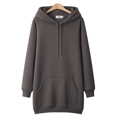 七彩韩衣加绒宽松纯棉遮臀卫衣女