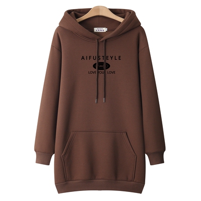 加绒宽松纯棉通勤遮臀卫衣女士