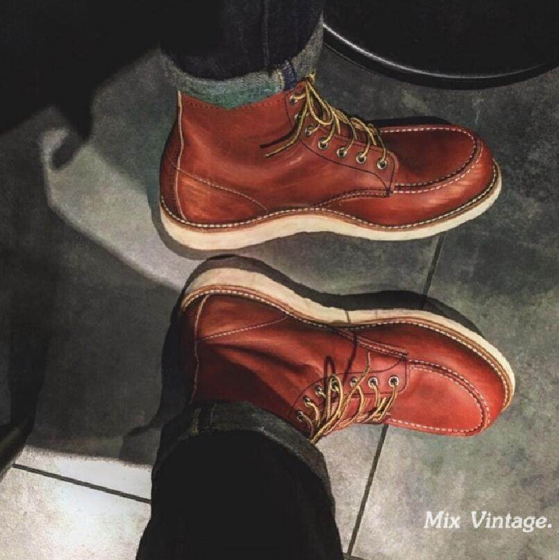 美国正品现货红翼8875红魔redwing8875工装靴日本限定狗标犬标875