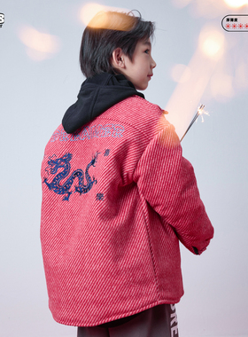 JAC梦想家童装【无补】新年限定儿童红毛呢保暖棉服外套