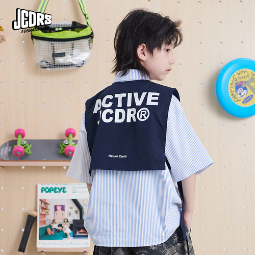 纯棉马甲+衬衫两件套日系