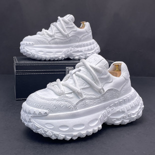 男鞋老爹鞋男厚底冬季新款时尚百搭内增高小白鞋个性潮流软底鞋子