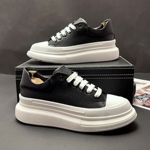 欧洲站潮流男鞋夏季网红内增高运动休闲板鞋男时尚百搭厚底小白鞋