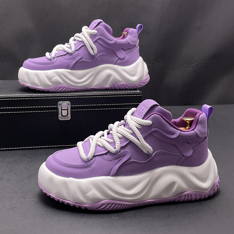 欧洲站男鞋春季新款松糕底老爹鞋内增高青年时尚百搭运动休闲鞋子