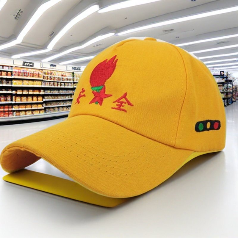 儿童安全小黄帽小孩子学生朋友上下学过马路学校活动出游棒球帽子