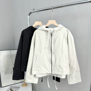 宽松防风连帽外套女运动工装 2025秋新款 夹克风衣 高端 渠道好货