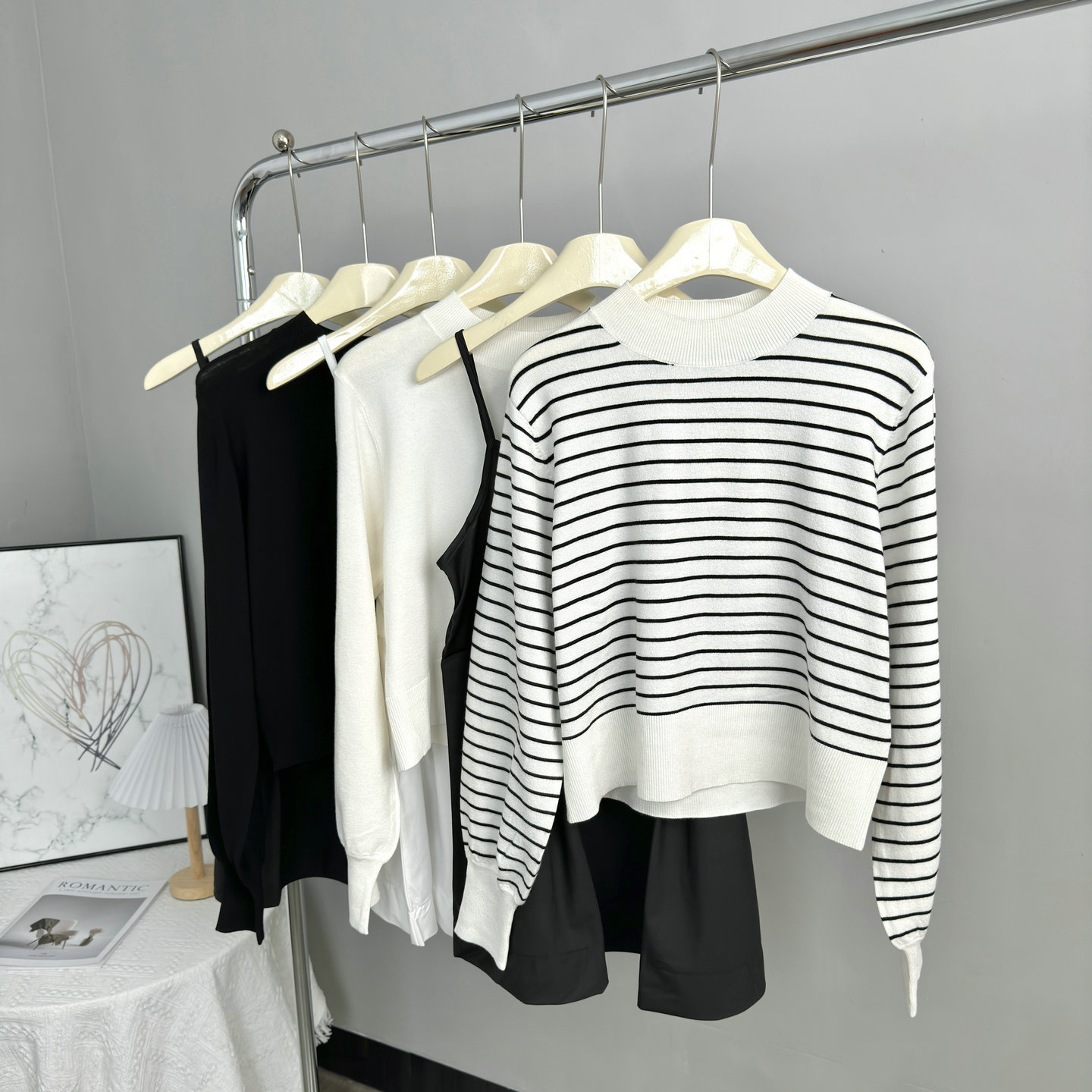 日单！捡漏！量不多！2025秋冬季圆领短款长袖针织衫吊带裙套装女