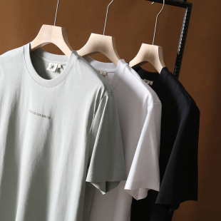 凉感圆领短袖 无痕压胶工艺字母印花男士 T恤 2024夏新款 外贸男装