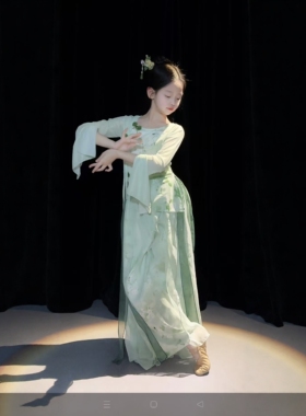 儿童女古典舞演出服飘逸旗袍身韵纱衣中国风舞蹈民族舞蹈练功服装