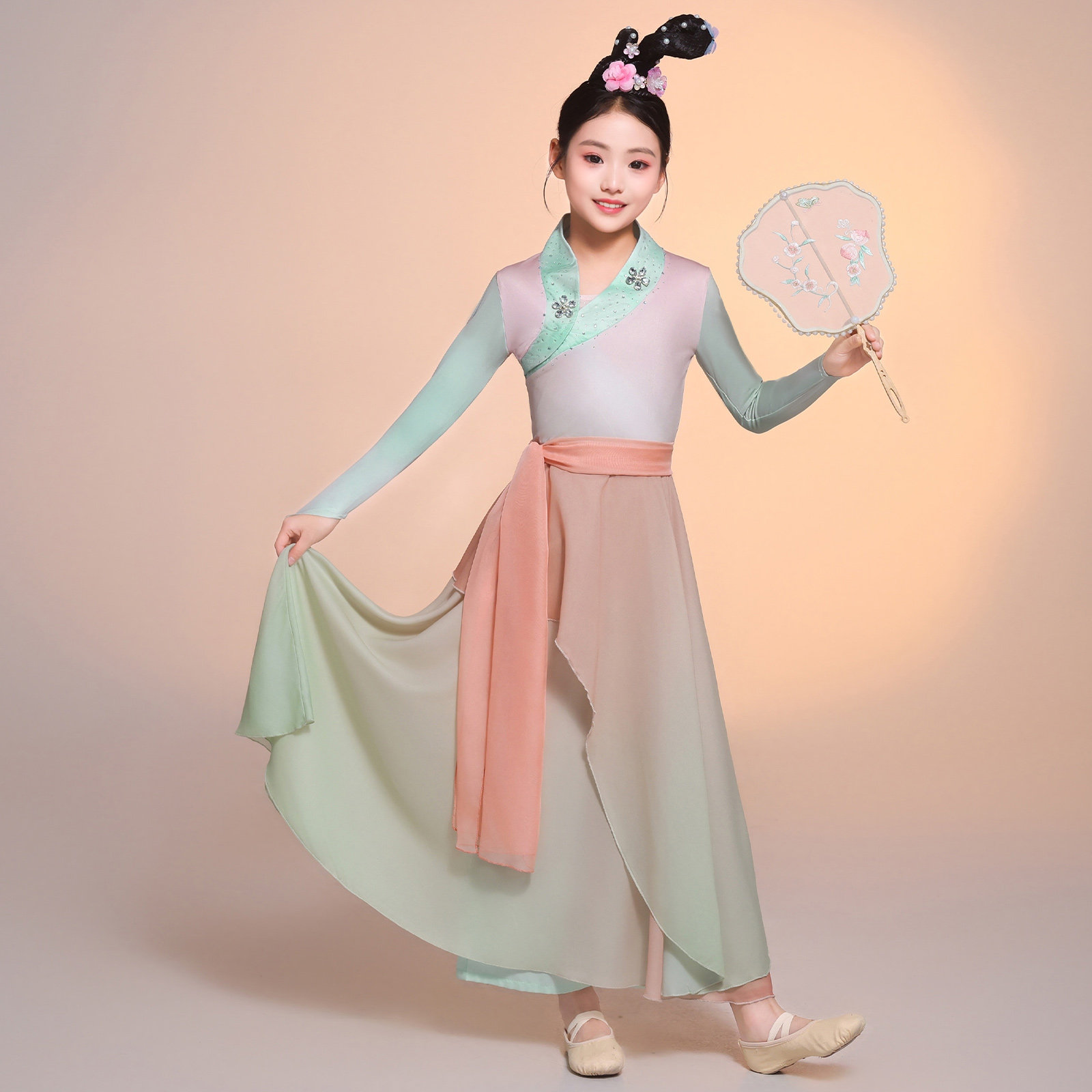 儿童古典舞演出服女飘逸渐变纱衣中国风仙气练功服艺考表演服套装,童装/婴儿装/亲子装,儿童演出服,淘宝优惠券,粉丝福利购,淘宝优惠卷