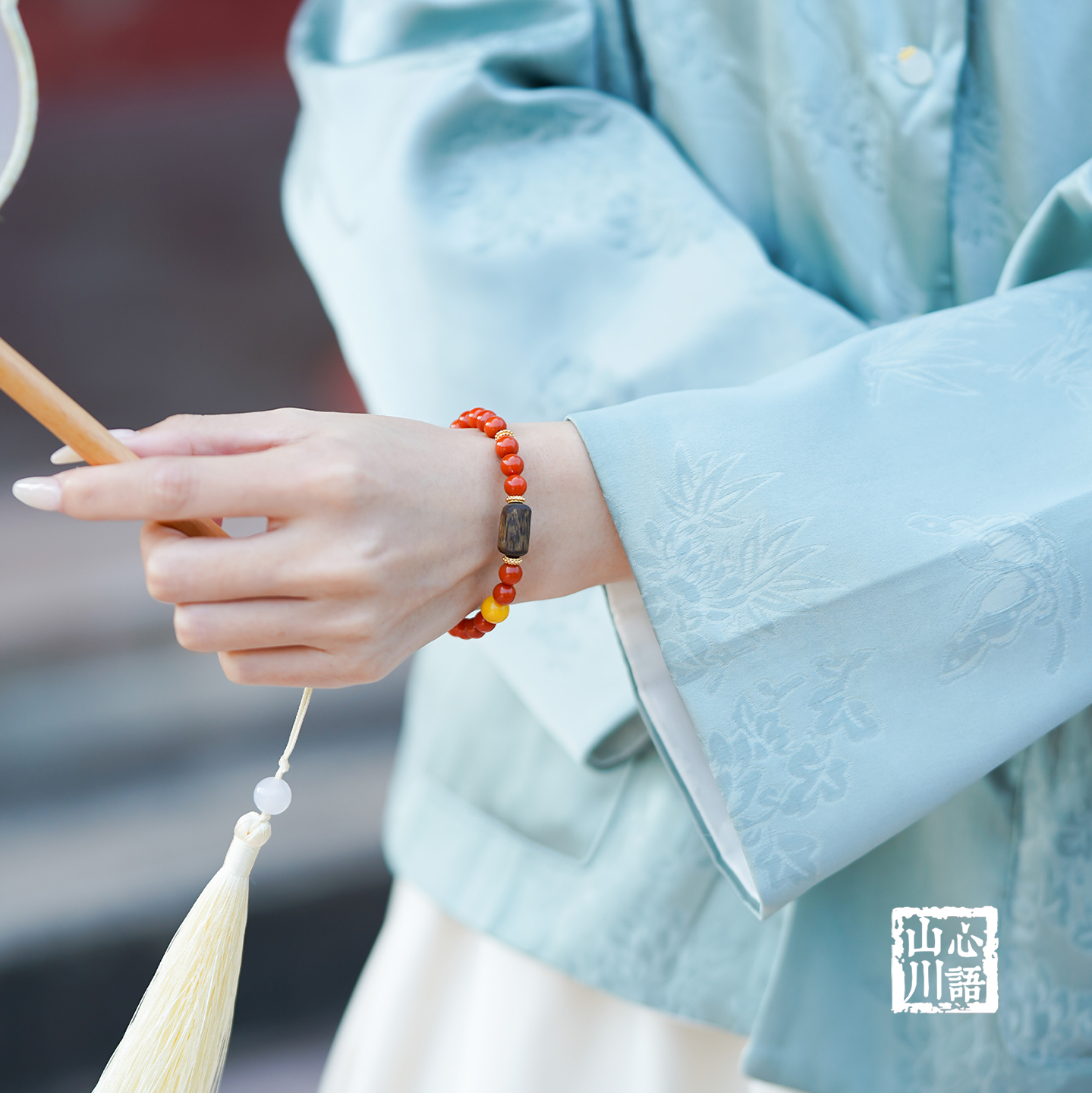 山川心语沉香南红檀香转运手串