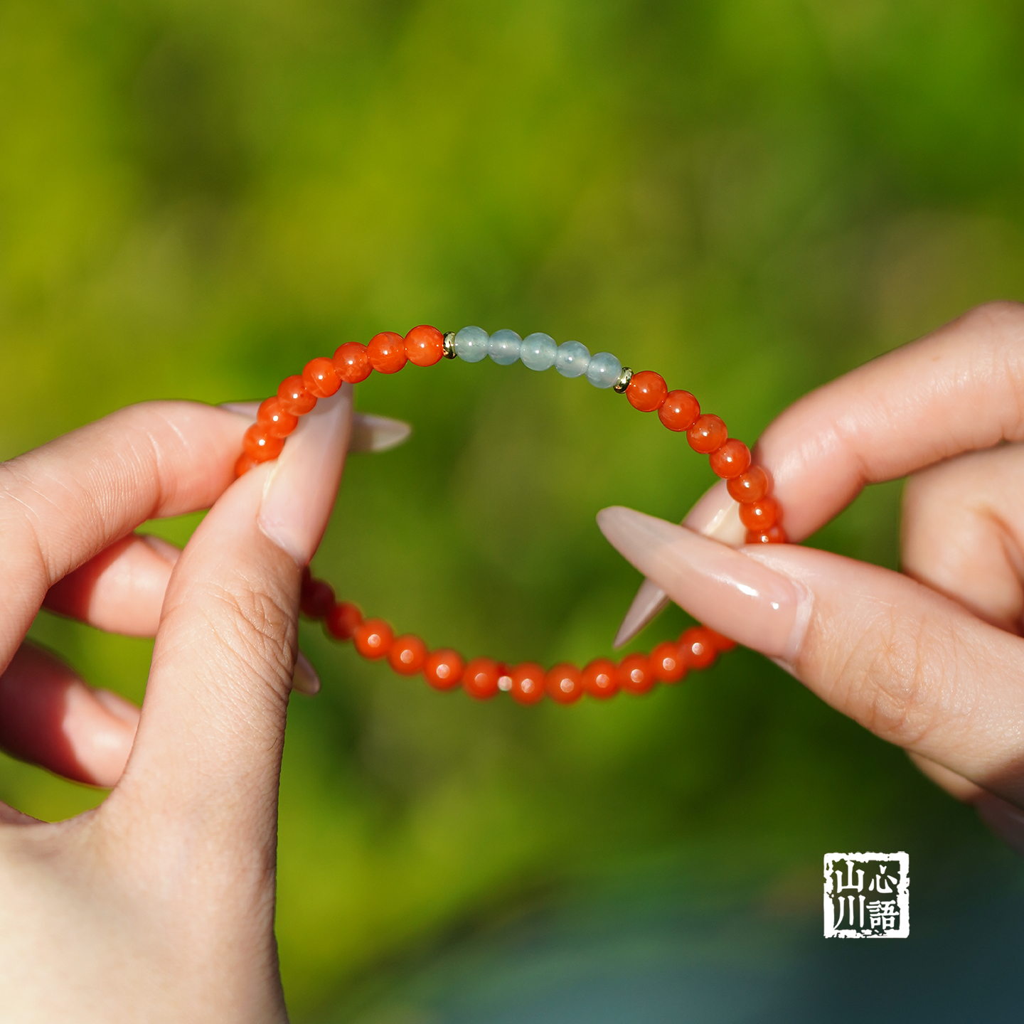 禅凝收藏级原矿樱桃红南红手串