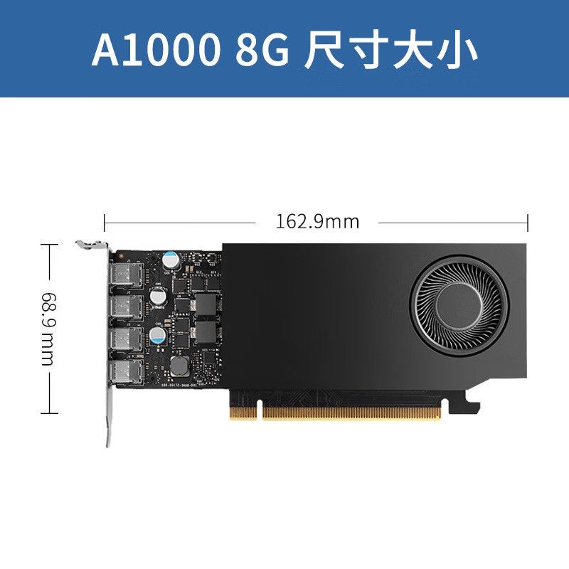 英伟达RTX A1000图形显卡8G丽台专业平面设计建模渲染Ai视频剪辑