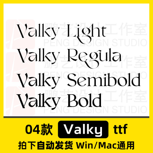 Valky Regular Bold字体安装包艺术时尚现代海报标题衬线英文字体