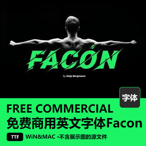 Facon免费商用英文字体 标题logo宋体字体 Win/Mac英文安装包