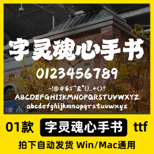 字灵魂心手书ttf格式 Win/Mac/Procreate字体包中文简体字库AI/PS