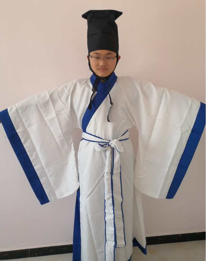 处理汉服孔子服装书生毕业典礼成人礼国学班服改良版朱子深衣