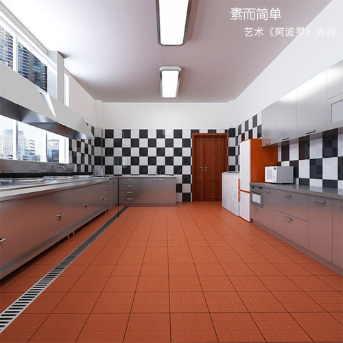 红缸砖300X300室内厨卫防滑防潮仿古砖酒店餐饮地砖厨房专用瓷砖