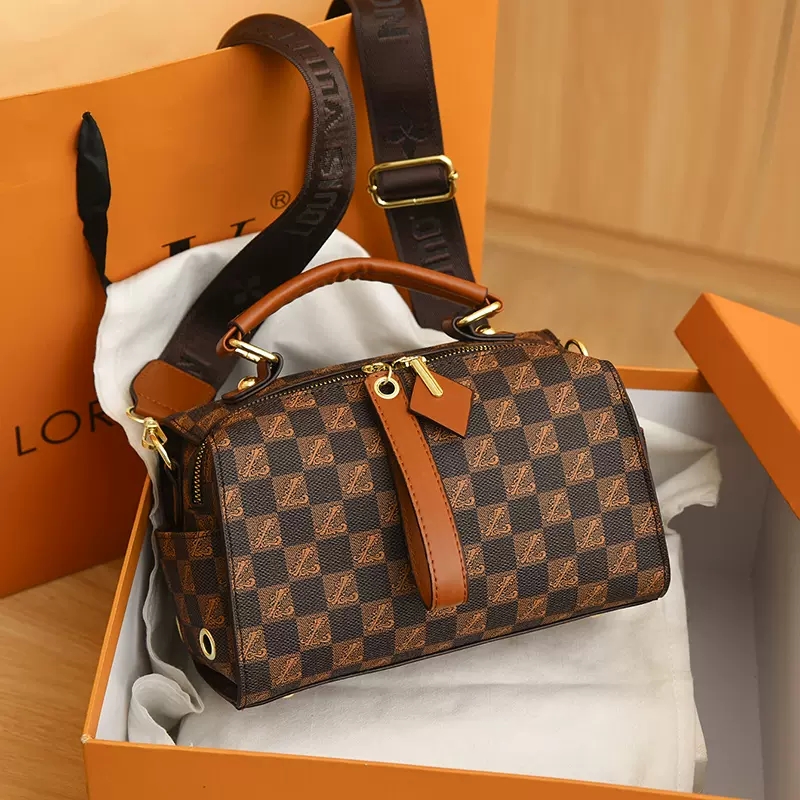 香港正品新款潮牌印花波士顿包手提包斜跨包包女包质感百搭