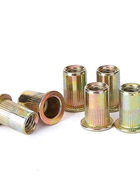 GB17880.1平头竖纹拉铆螺母条纹彩白锌压铆国标M3M4M5M6M8M10M12