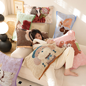 纯棉纱布枕巾一对装 四季 通用卡通双面吸汗透气水洗全棉家用枕头巾