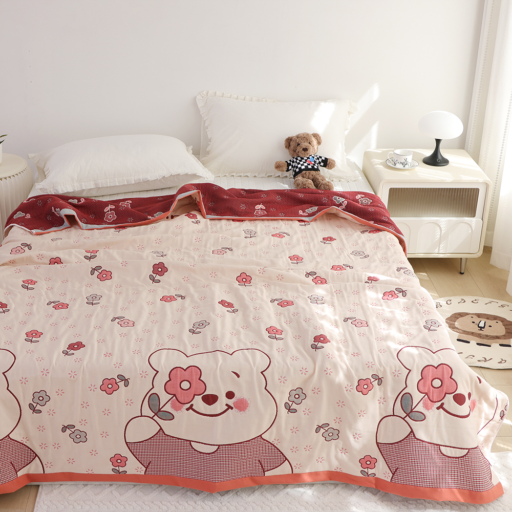 双人毛巾被纯棉盖毯全棉软面包被